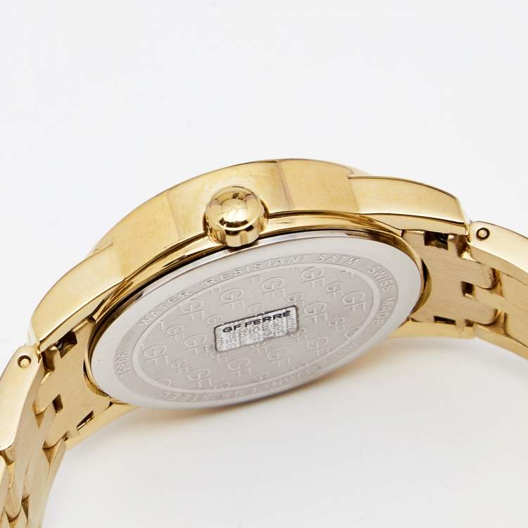 Pre Owned Gianfranco Ferre Silver Gold Tone Stainless Steel 9085L Women's Wristwatch 32 mm