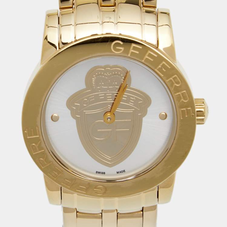 Pre Owned Gianfranco Ferre Silver Gold Tone Stainless Steel 9085L Women's Wristwatch 32 mm