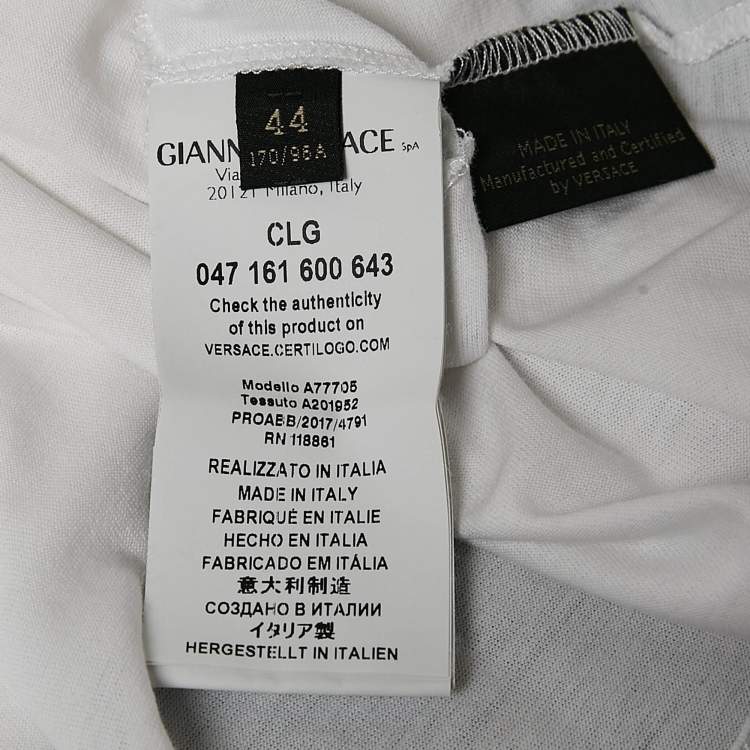 Pre Owned Gianni Versace White I believe In Individuality Print Jersey T-Shirt M
