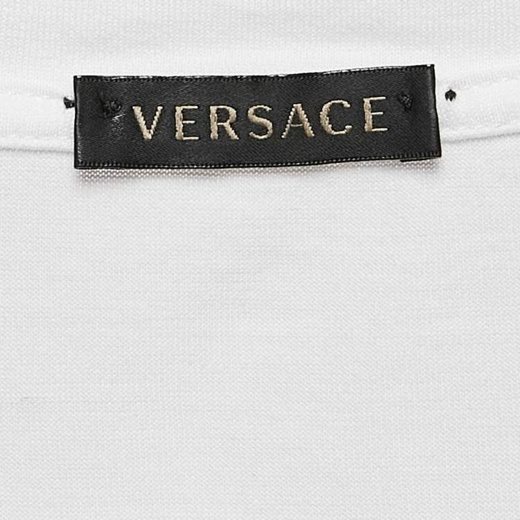 Pre Owned Gianni Versace White I believe In Individuality Print Jersey T-Shirt M