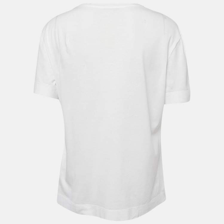 Pre Owned Gianni Versace White I believe In Individuality Print Jersey T-Shirt M