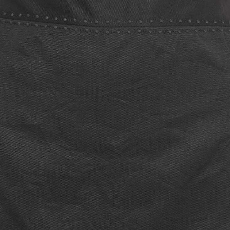 Pre Owned Gianni Versace Black Embroidered Trim Silk Blend Pencil Skirt L