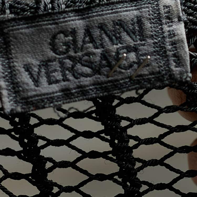 Pre Owned Gianni Versace Black Knit Long Sleeve Top L