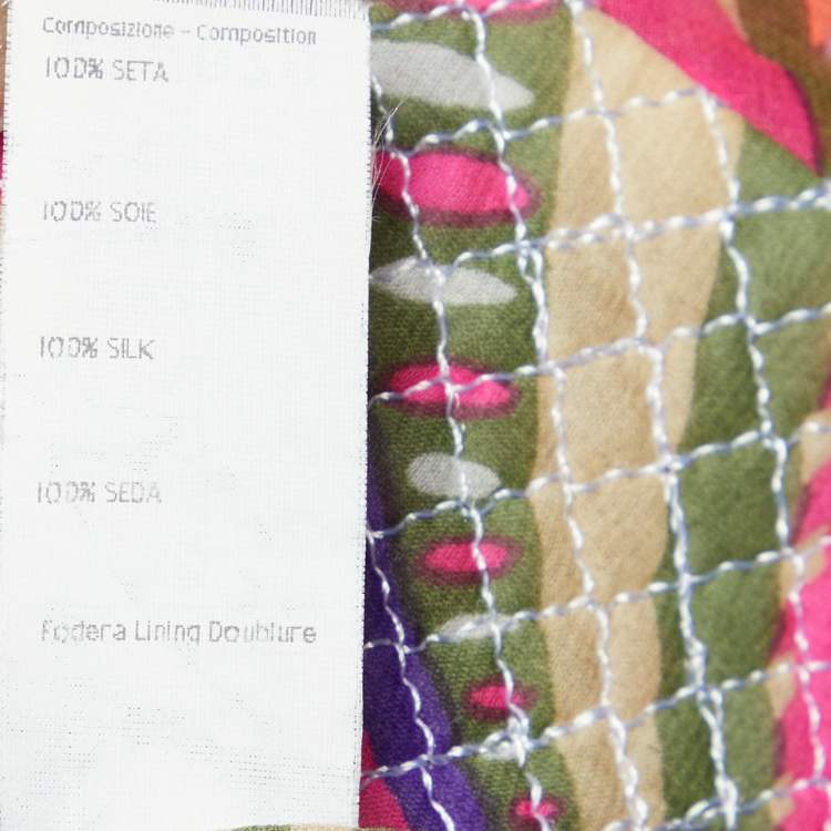 Pre Owned Gianni Versace  Multicolor Printed Silk Top L
