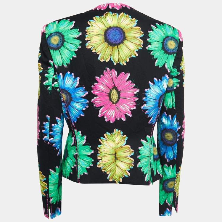 Pre Owned Gianni Versace Multicolor Floral Print Cotton Hook Front  Jacket L