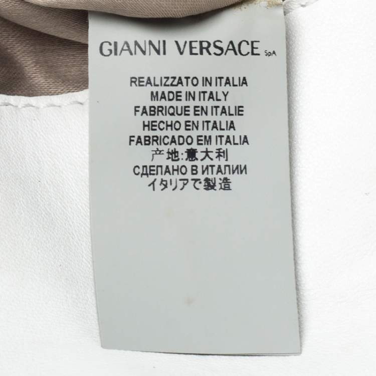 Pre Owned Versace White Patent Leather Flap Shoulder Bag