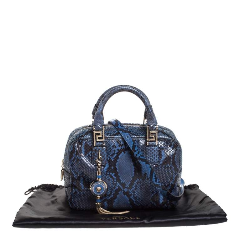 Pre Owned Versace Blue Python Satchel