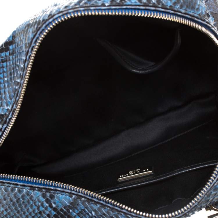 Pre Owned Versace Blue Python Satchel