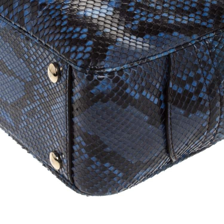 Pre Owned Versace Blue Python Satchel