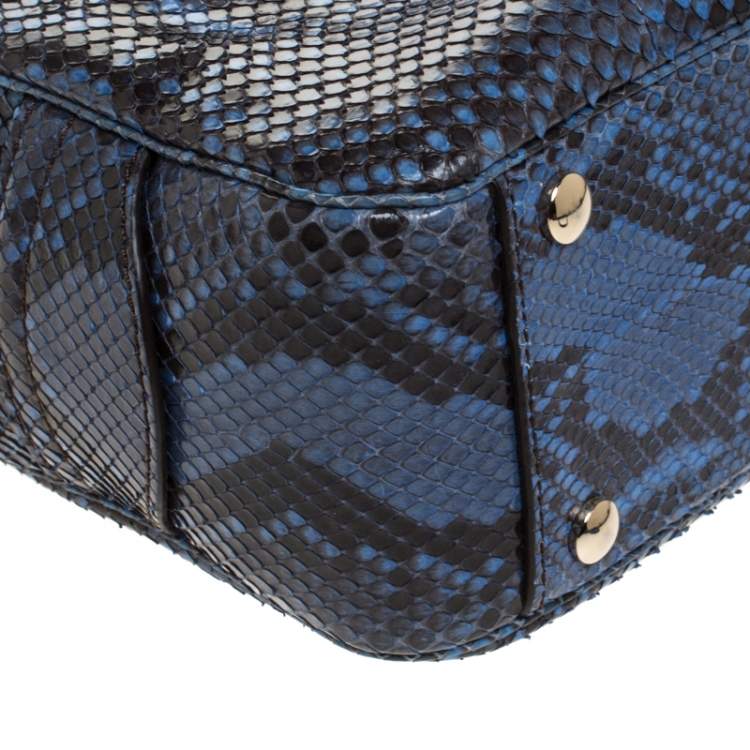 Pre Owned Versace Blue Python Satchel