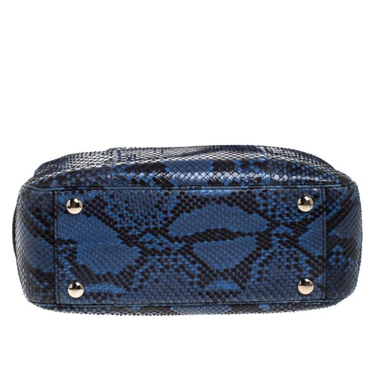 Pre Owned Versace Blue Python Satchel