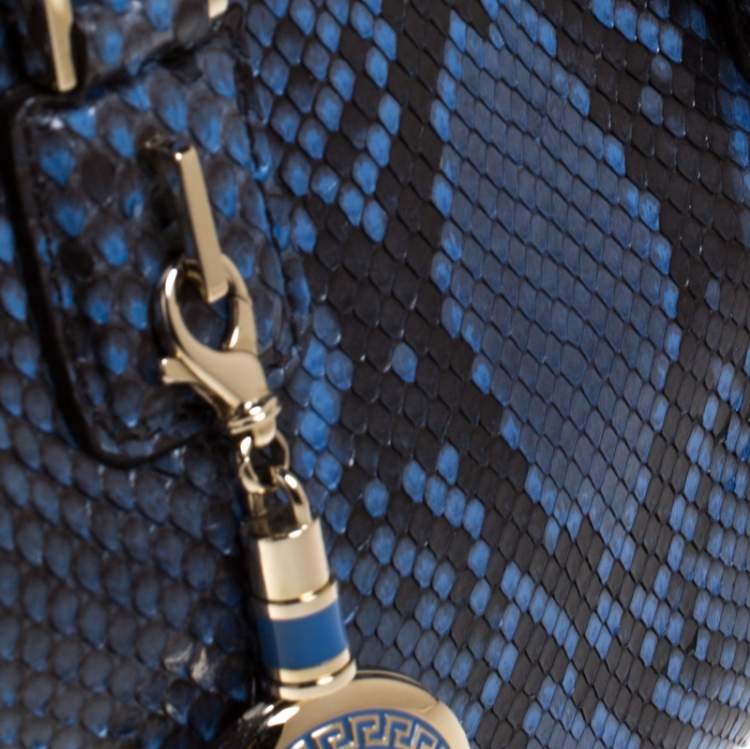 Pre Owned Versace Blue Python Satchel