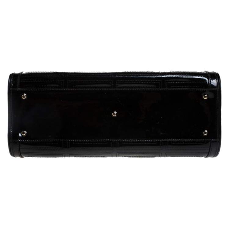 Pre Owned Versace Black Quilted Patent Leather Shoulder Bag