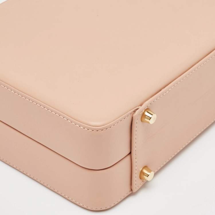 Pre Owned Gianvito Rossi Dusty Pink Leather Vali Top Handle Bag