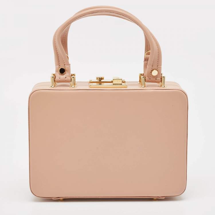 Pre Owned Gianvito Rossi Dusty Pink Leather Vali Top Handle Bag