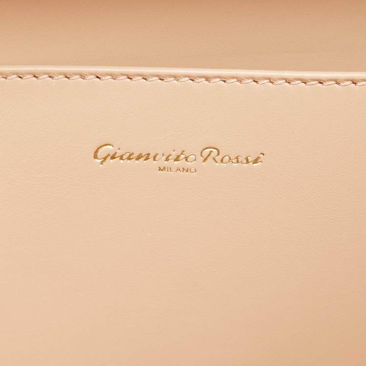 Pre Owned Gianvito Rossi Dusty Pink Leather Vali Top Handle Bag