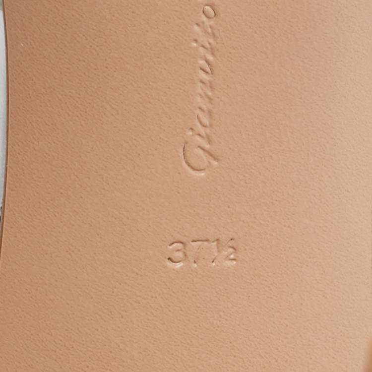 Pre Owned Gianvito Rossi Transparent PVC Crystal Embellished Betty Platform Sandals Size 37.5