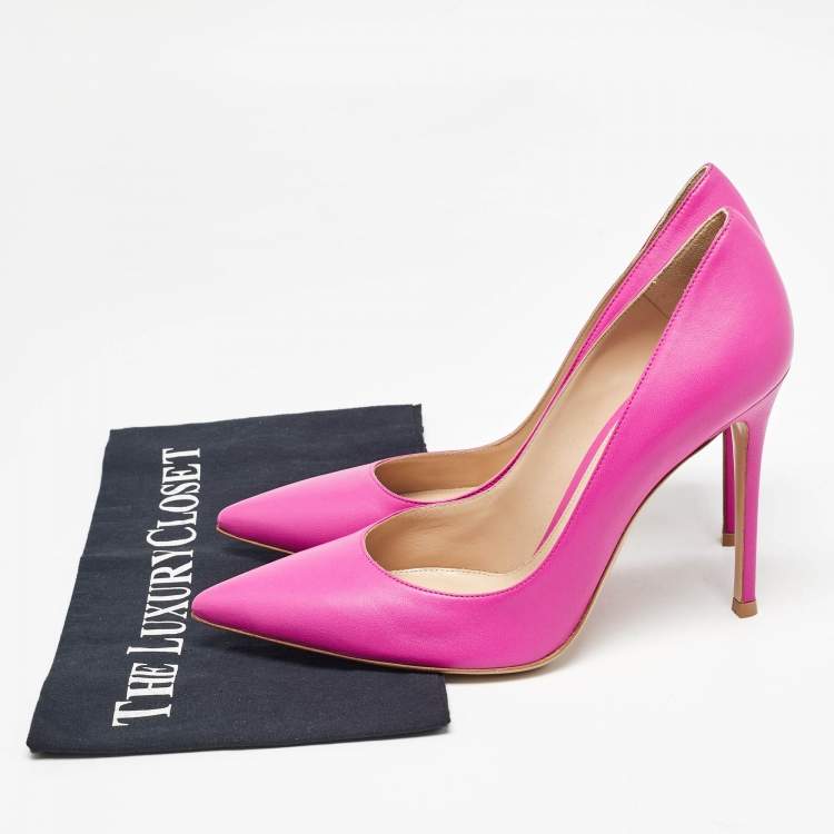 Pre Owned Gianvito Rossi Pink Calf Leather Gianvito 105 Pumps Size 40
