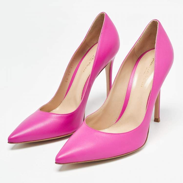 Pre Owned Gianvito Rossi Pink Calf Leather Gianvito 105 Pumps Size 40