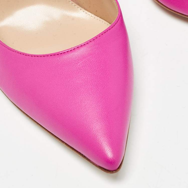 Pre Owned Gianvito Rossi Pink Calf Leather Gianvito 105 Pumps Size 40