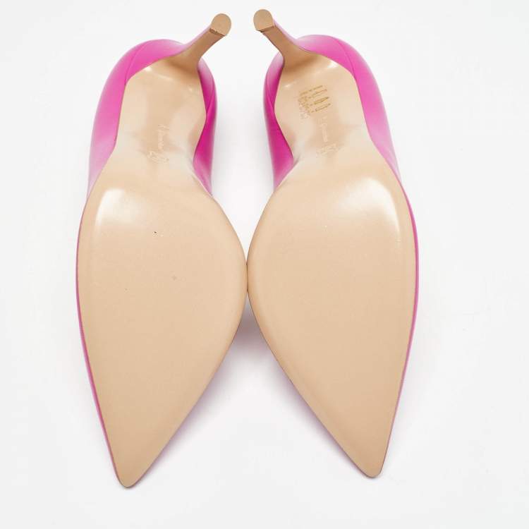 Pre Owned Gianvito Rossi Pink Calf Leather Gianvito 105 Pumps Size 40