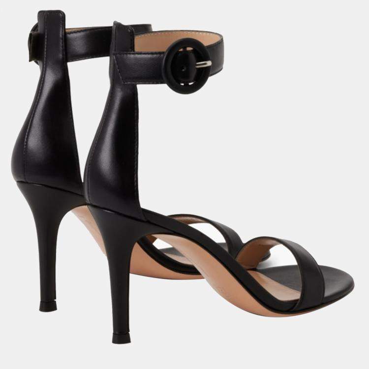 Pre Owned Gianvito Rossi Black Leather Shoes Lamb EU 35