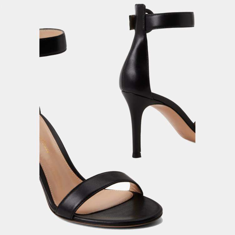 Pre Owned Gianvito Rossi Black Leather Shoes Lamb EU 35