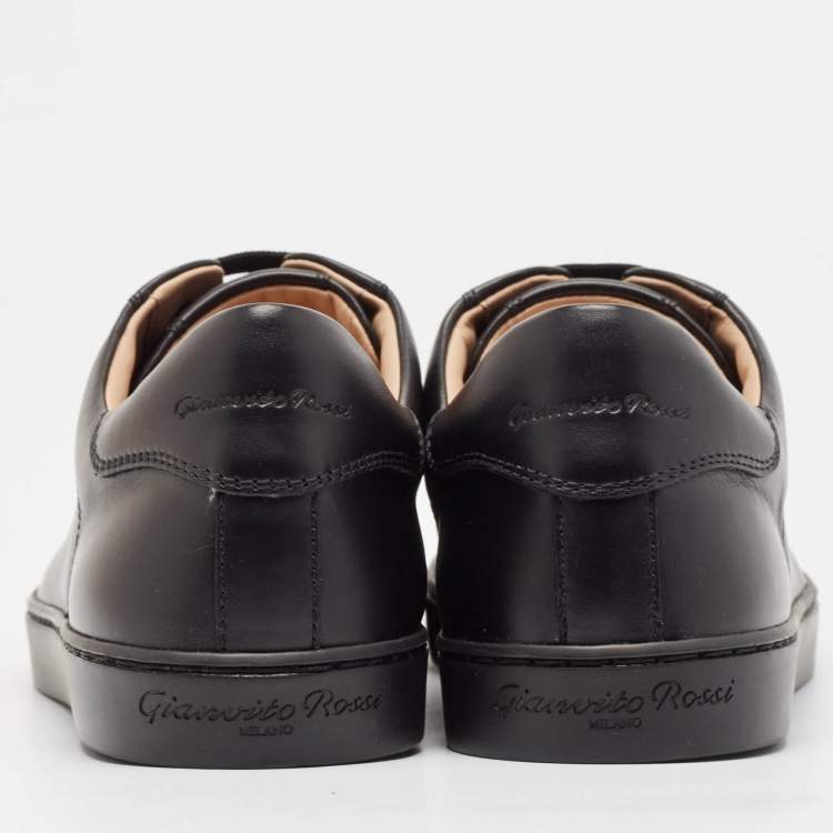 Pre Owned Gianvito Rossi Black Leather Low Top Sneakers Size 39