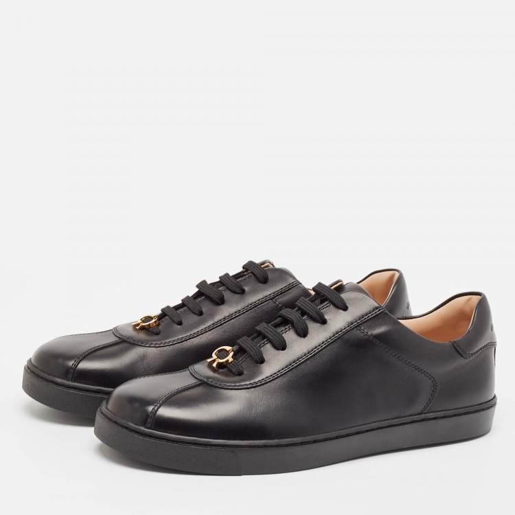 Pre Owned Gianvito Rossi Black Leather Low Top Sneakers Size 39
