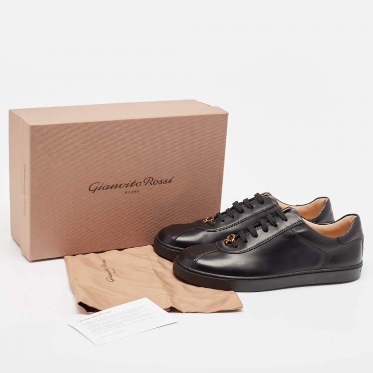 Pre Owned Gianvito Rossi Black Leather Low Top Sneakers Size 39