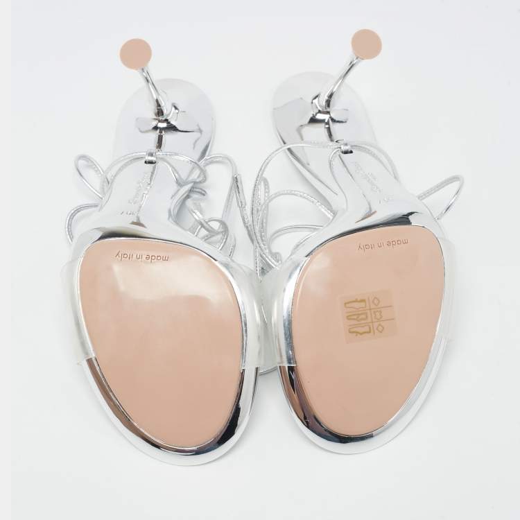 Pre Owned Gianvito Rossi Transparent PVC and Leather Spice Sandals Size 39.5