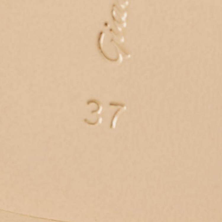 Pre Owned Gianvito Rossi Green Leather Wavy Flat Slides Size 37