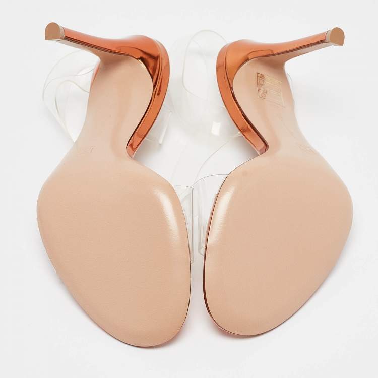 Pre Owned Gianvito Rossi Transparent PVC Metropolis Sandals Size 35.5