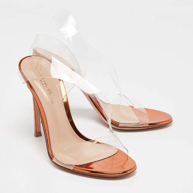 Pre Owned Gianvito Rossi Transparent PVC Metropolis Sandals Size 35.5