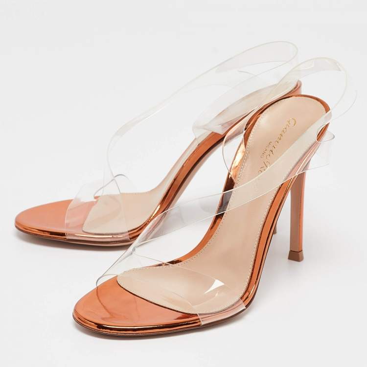 Pre Owned Gianvito Rossi Transparent PVC Metropolis Sandals Size 35.5