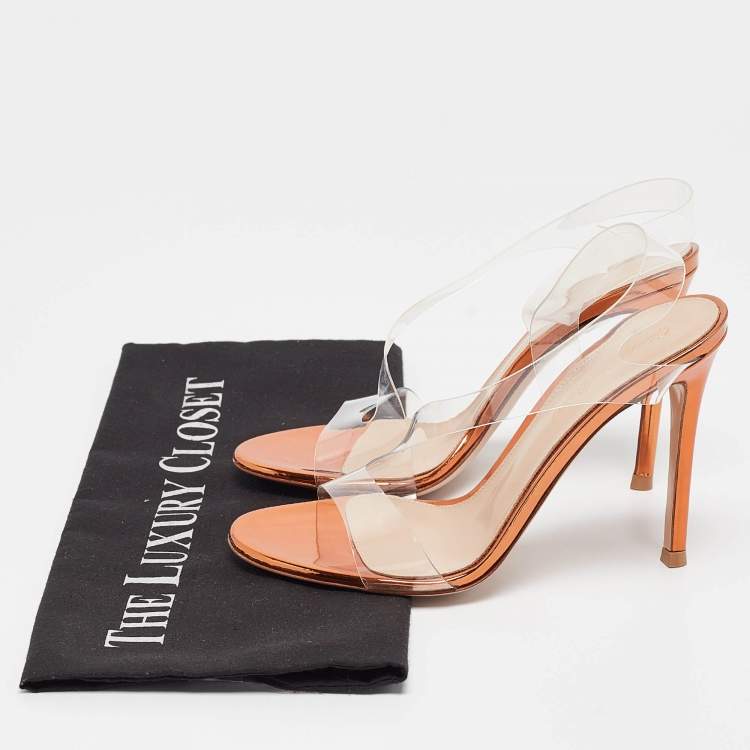 Pre Owned Gianvito Rossi Transparent PVC Metropolis Sandals Size 35.5