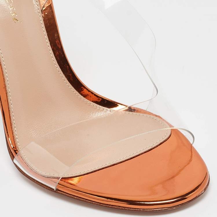 Pre Owned Gianvito Rossi Transparent PVC Metropolis Sandals Size 35.5
