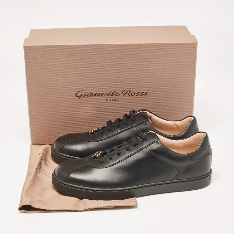 مملوكة مسبقًا Gianvito Rossi Black Leather Low Top Sneakers Size 38.5