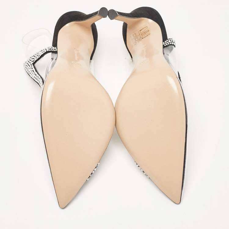 Pre Owned Gianvito Rossi Transparent PVC and Suede Embellished Hortensia Pumps Size 37