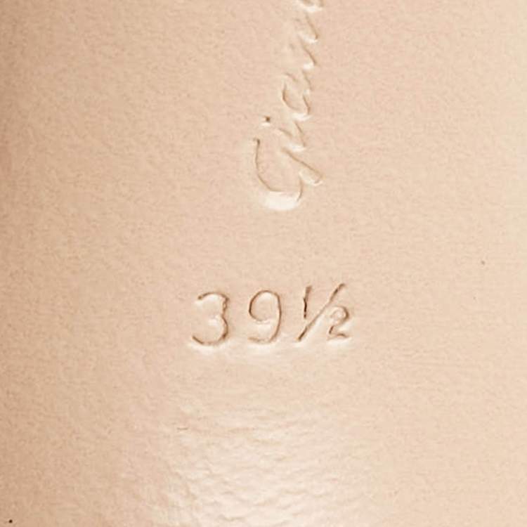 Pre Owned Gianvito Rossi Iridescent Leather and  PVC Ankle Strap Pumps  Size 39.5