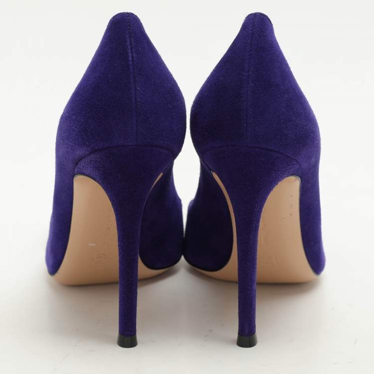 Pre Owned Gianvito Rossi Purple Suede Jaipur Pumps Size 36