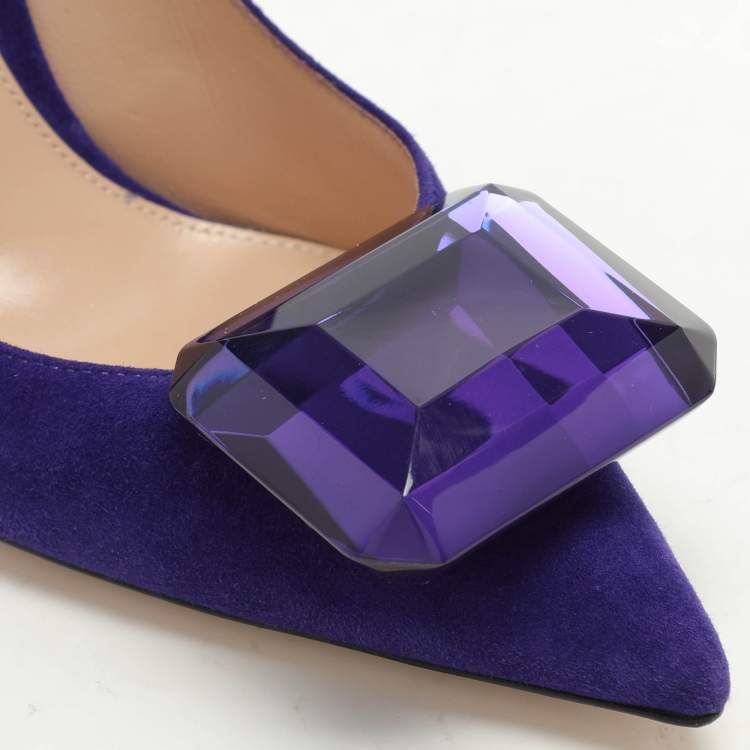 Pre Owned Gianvito Rossi Purple Suede Jaipur Pumps Size 36
