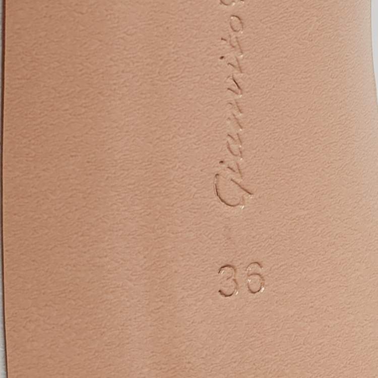 Pre Owned Gianvito Rossi White Leather Alise Mules Size 36