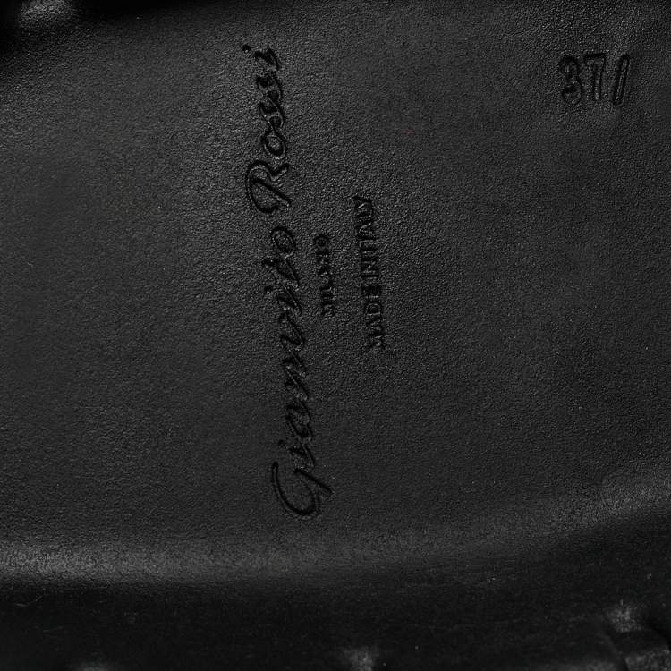 Pre Owned Gianvito Rossi Black Leather Montey Ankle Boots Size 37.5