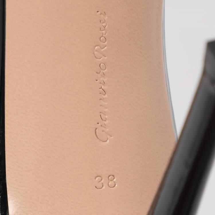 Pre Owned Gianvito Rossi Black PVC Elle Slide Sandals Size 38