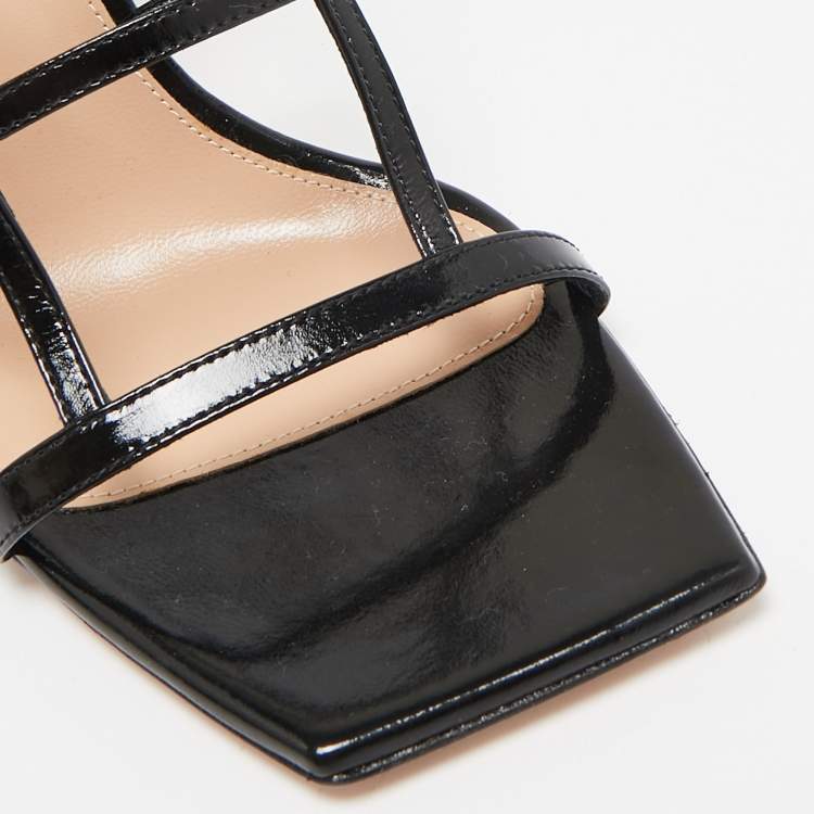 Pre Owned Gianvito Rossi Black Leather Mondry Sandals Size 38