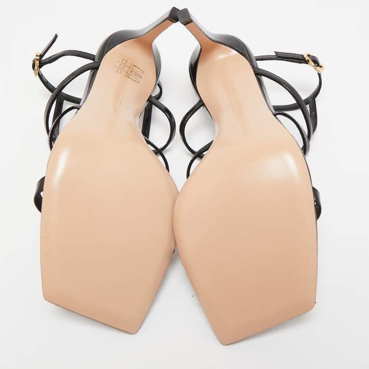 Pre Owned Gianvito Rossi Black Leather Mondry Sandals Size 38