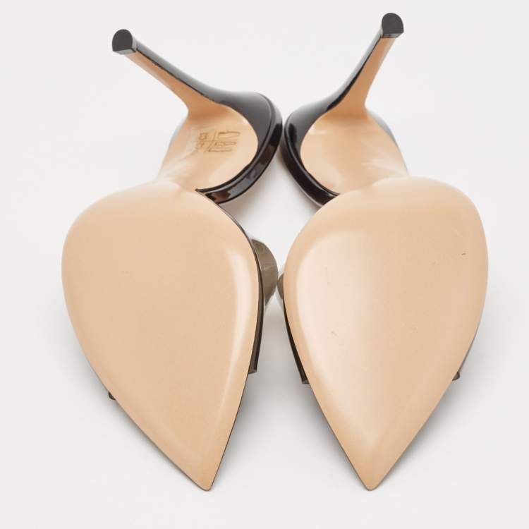 Pre Owned Gianvito Rossi Black PVC Elle Slide Sandals Size 39