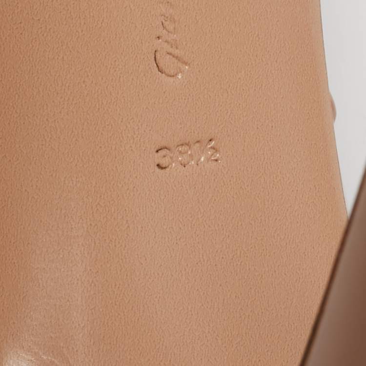 Pre Owned Gianvito Rossi Beige PVC Alise Platform Mules Size 38.5