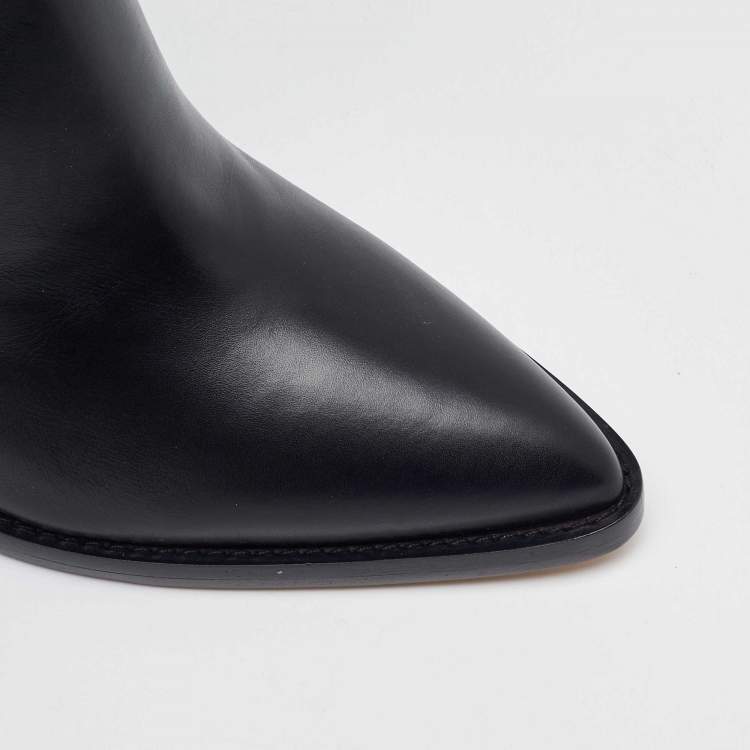 Pre Owned Gianvito Rossi Black Leather Knee Length Boots Size 36